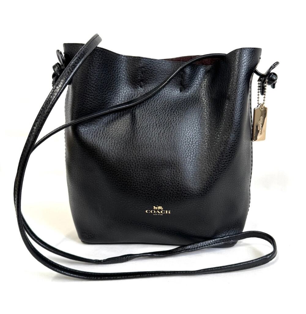 Coach Black Derby Crossbody Leather Bucket Bag